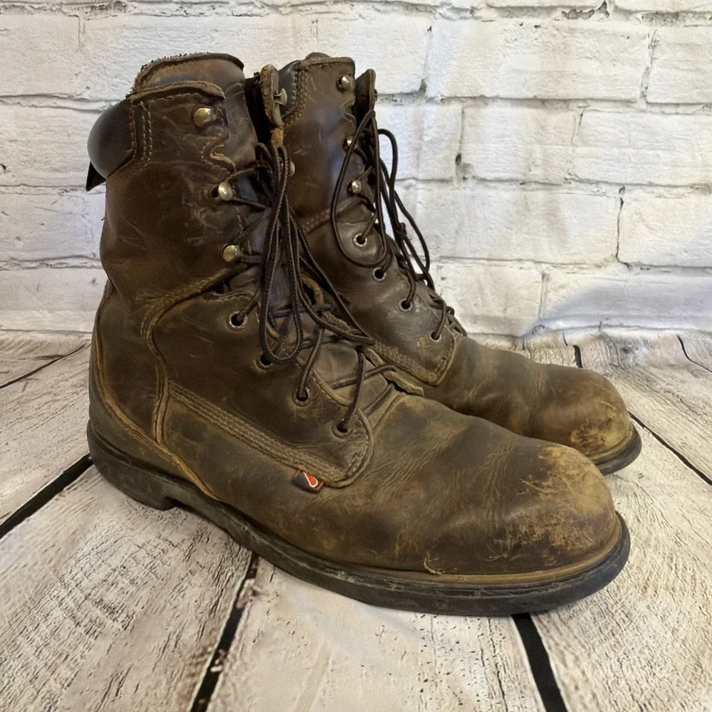 Red Wing Shoes Steel Toe Working Boots Men's Sz 10 EE 4200 Waterproof READ